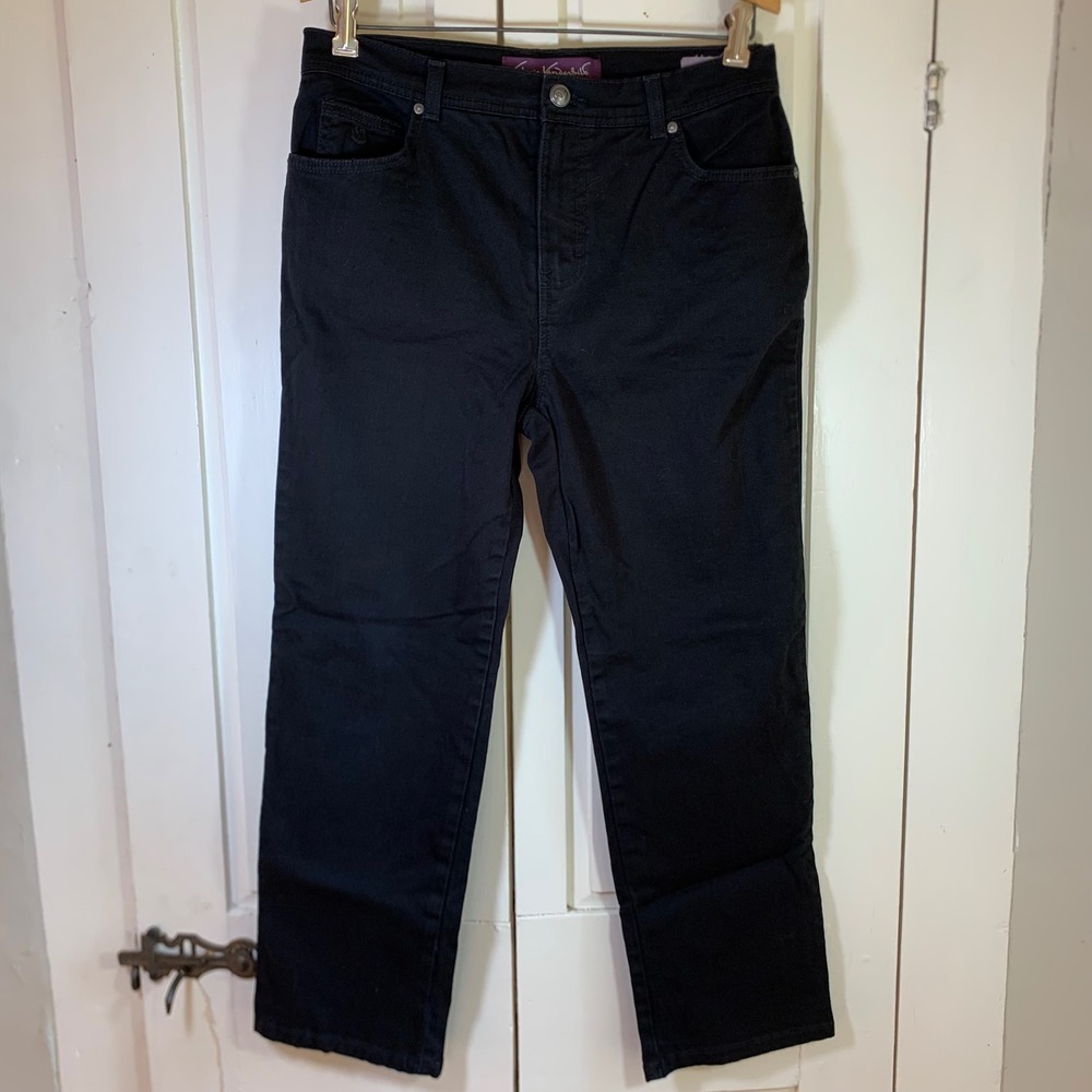 Gloria Vanderbilt Amanda Black High Rise Straight Leg Jeans Womens 10P B31010